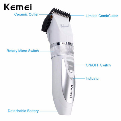 110V-220V Include Battery Titanium Blade Kemei Professional Hair Trimmer Electric Hair Clipper Cutting Machine Shearer -A5758