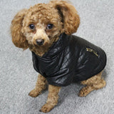 Leather small pet dog clothes winter Detachable two-piece set