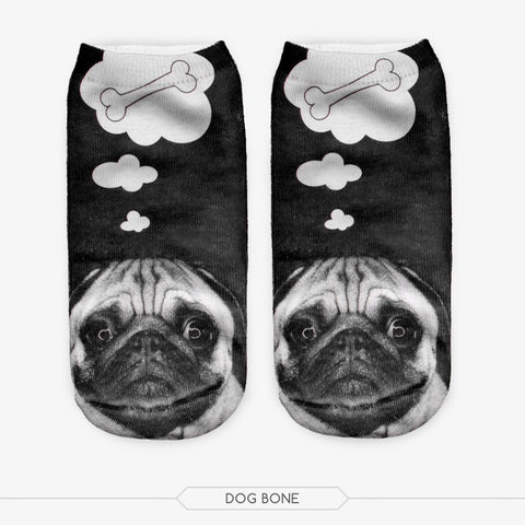 3D Cute Lovely Pug Dog  Animal  Printed socks