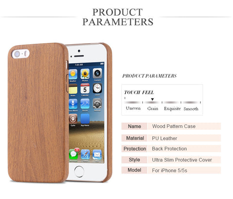 Vintage Wood Texture Pattern Leather Cases For iPhone