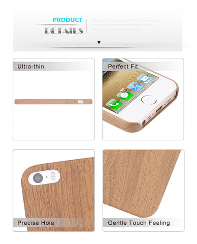 Vintage Wood Texture Pattern Leather Cases For iPhone