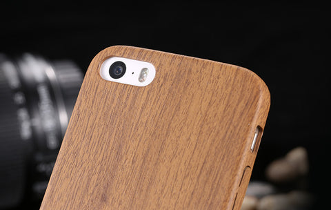 Vintage Wood Texture Pattern Leather Cases For iPhone