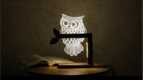 3D Acrylic Owl Nightlight Visual Led Night Lights