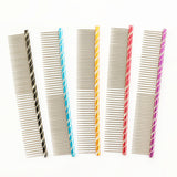 Bright Multi-Colored Stripe Grooming Comb