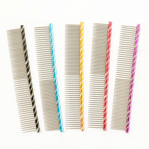 Bright Multi-Colored Stripe Grooming Comb