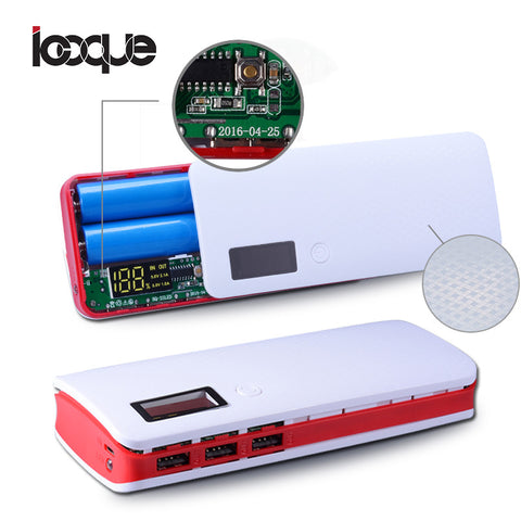3 Ports 5x18650 DIY Portable Battery Power Bank Shell Case Box LCD Display (No Battery)