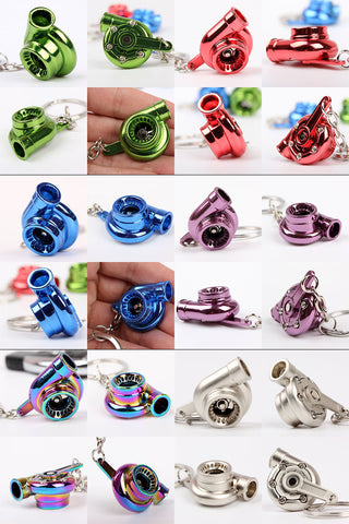 Sleeve Bearing Spinning Turbo Turbine Keychain Key Chain Keyring