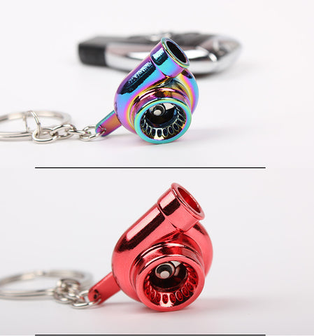 Sleeve Bearing Spinning Turbo Turbine Keychain Key Chain Keyring