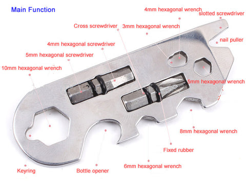 EDC Self Defense Supplies Survival Protection Multi Tool Stainless Steel Bottle Opener