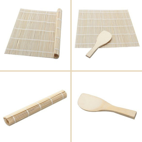 Sushi tools Rolling Roller Bamboo Material Mat Maker DIY and A Rice Paddle Cooking Tools