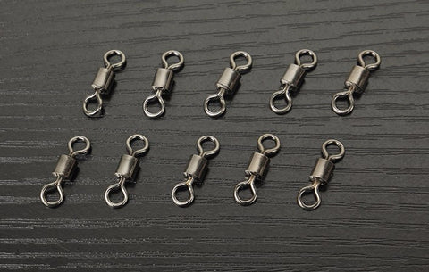 50PCS Ball Bearing Swivel Solid Rings Fishing Connector 1CM Length