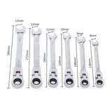 6pcs/set Ratchet Gears Wrench Set Chrome Vanadium finish- 72 tooth gear