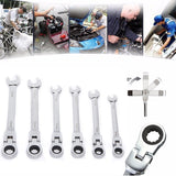 6pcs/set Ratchet Gears Wrench Set Chrome Vanadium finish- 72 tooth gear