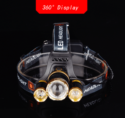 8000Lumen Rechargeable Headlamp Xml T6+2Q5 LED Use 18650 Battery Car Charger