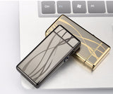 Thin 11mm LED  Cross Double Arc Lighter USB Pulse Box Gift