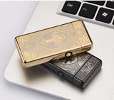 Thin 11mm LED  Cross Double Arc Lighter USB Pulse Box Gift