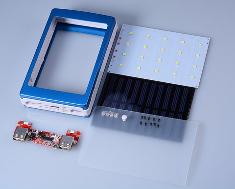 5V PCBA Motherboard 20Pcs LED 5x18650 Solar Powerbank DIY KIT No Battey