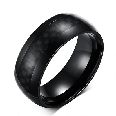 Size 7-12 Black Titanium Steel Carbon Fiber Rings