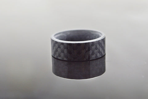 8MM Pure Black Carbon Fiber  Ring