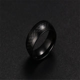 Size 7-12 Black Titanium Steel Carbon Fiber Rings