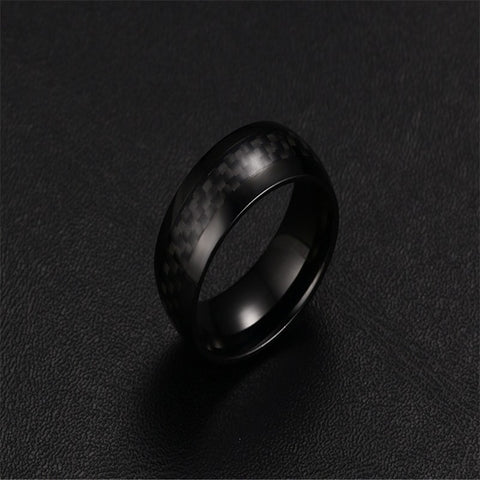 Size 7-12 Black Titanium Steel Carbon Fiber Rings