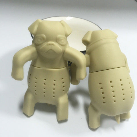 1Piece Lovely Tea Strainers Pug In A Mug Silicone Tea Infuser