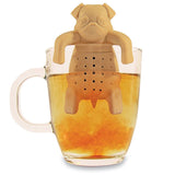 1Piece Lovely Tea Strainers Pug In A Mug Silicone Tea Infuser