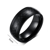 Size 7-12 Black Titanium Steel Carbon Fiber Rings
