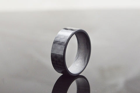 8MM Pure Black Carbon Fiber  Ring